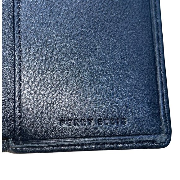 Perry Ellis Men Black Genuine Leather With ID Window & Card Slots Trifold Wallet - Picture 5 of 6